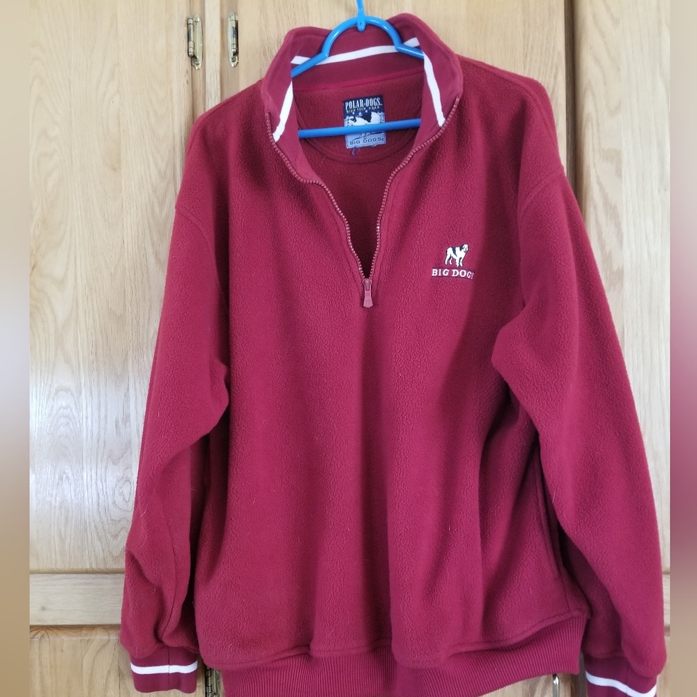Big Dogs Men's Dark Red  Zip-Up Sweater